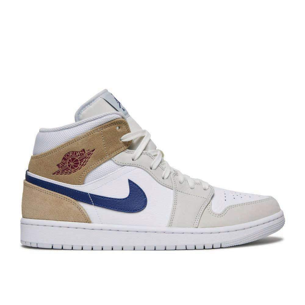 Air Jordan 1 Mid ¡®White Khaki Blue Void¡¯ Unfading Sneaker Sneakers - Style ...