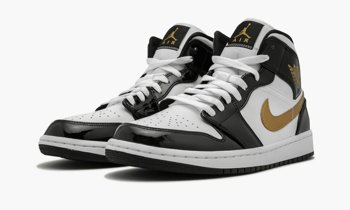 Air Jordan 1 Mid SE “Black Gold Patent Leather” Sneakers - Premium Sneaker