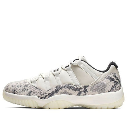Air Jordan 11 Retro Low Light Bone Snakeskin Sneakers - Limited Edition