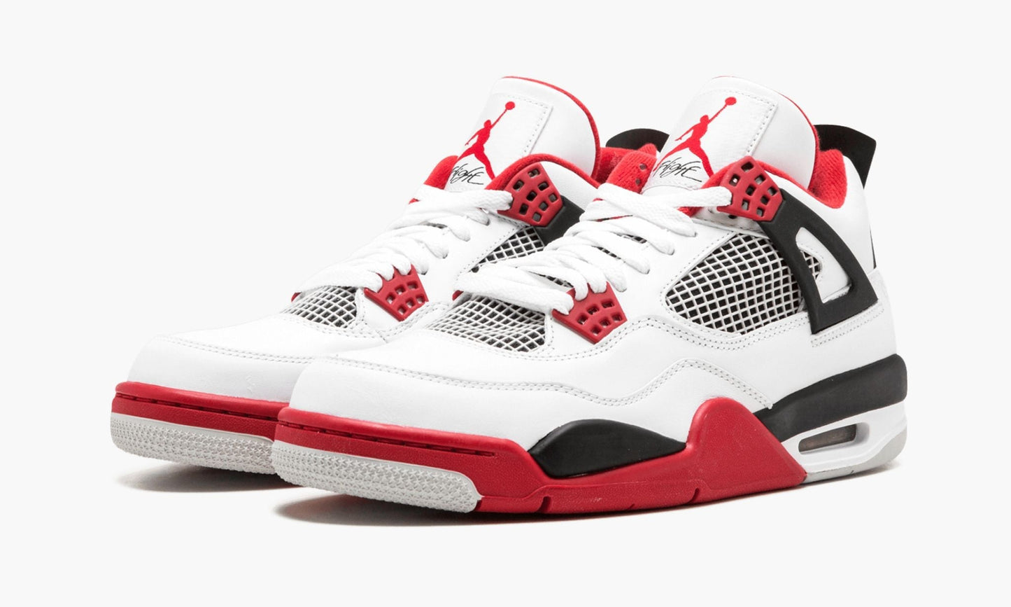 Air Jordan 4 Retro Fire Red Sneakers - Collaboration Release