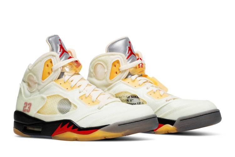 Air Jordan 5 Retro Off-White Sail Sneakers - Retro Classic