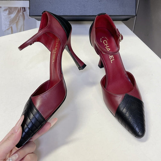 Chanel 2026 Mary Jane Sandal  90mm Embossed Calfskin And Fabric 895356