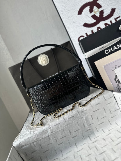 Chanel 2026 Crocodile Embossed Flap Bag 26cm Calfskin