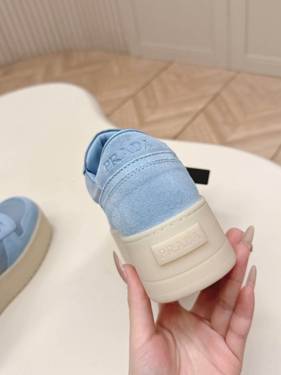 PRA 2026S Platform Sneakers 50 Blue Suede Cowhide 663496