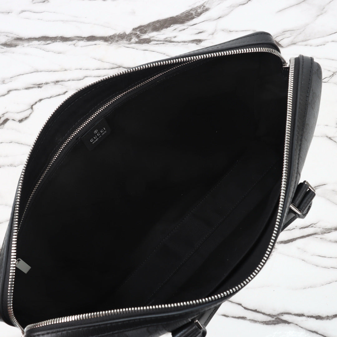 Gucci 2026 Mega Web Trademark Briefcase 38cm Canvas Leather