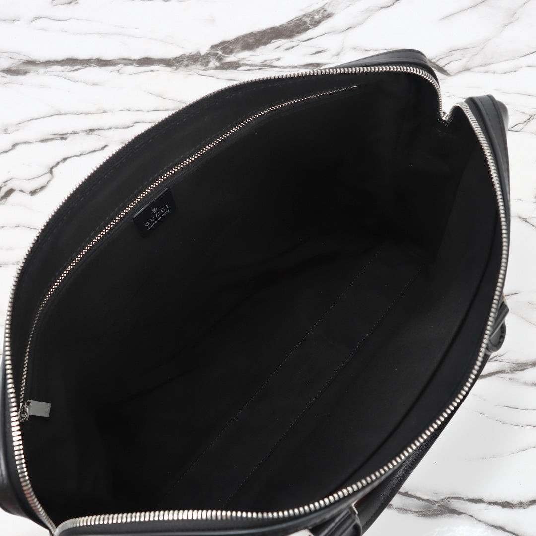 Gucci 2026 Mega Web Trademark Briefcase 38cm Canvas Leather
