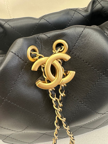 Chanel 2026 Large Hobo Bag 32cm Black Calfskin