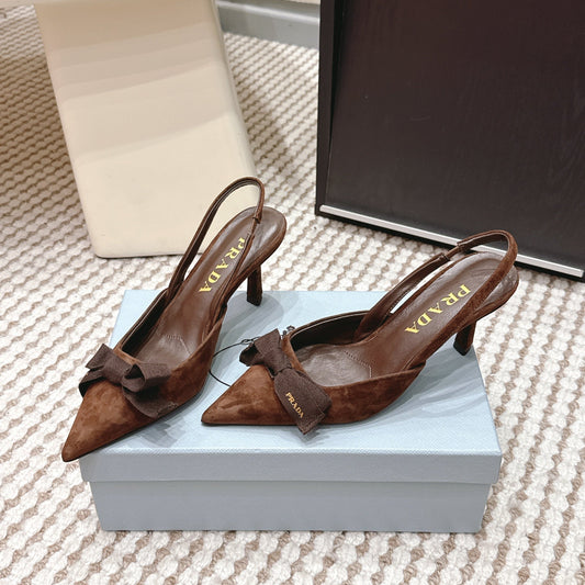 PRA 2026S Slingback 70 Brown Suede 657737