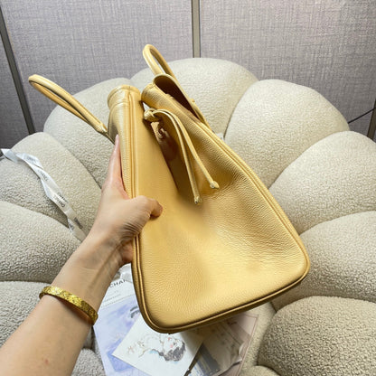 Chanel 2026 Shopping Bag 43cm Yellow Grained Calfskin 286312