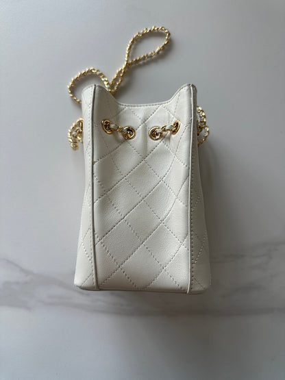 Chanel 2026 Bucket Bag 18cm Lambskin Suede Denim