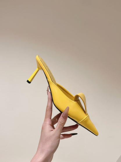 PRA 2026S High Heel Mule 80 Yellow Sheepskin 657668