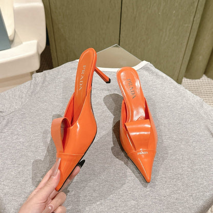 PRA 2026S High Heel Mule 80 Orange Sheepskin 657669