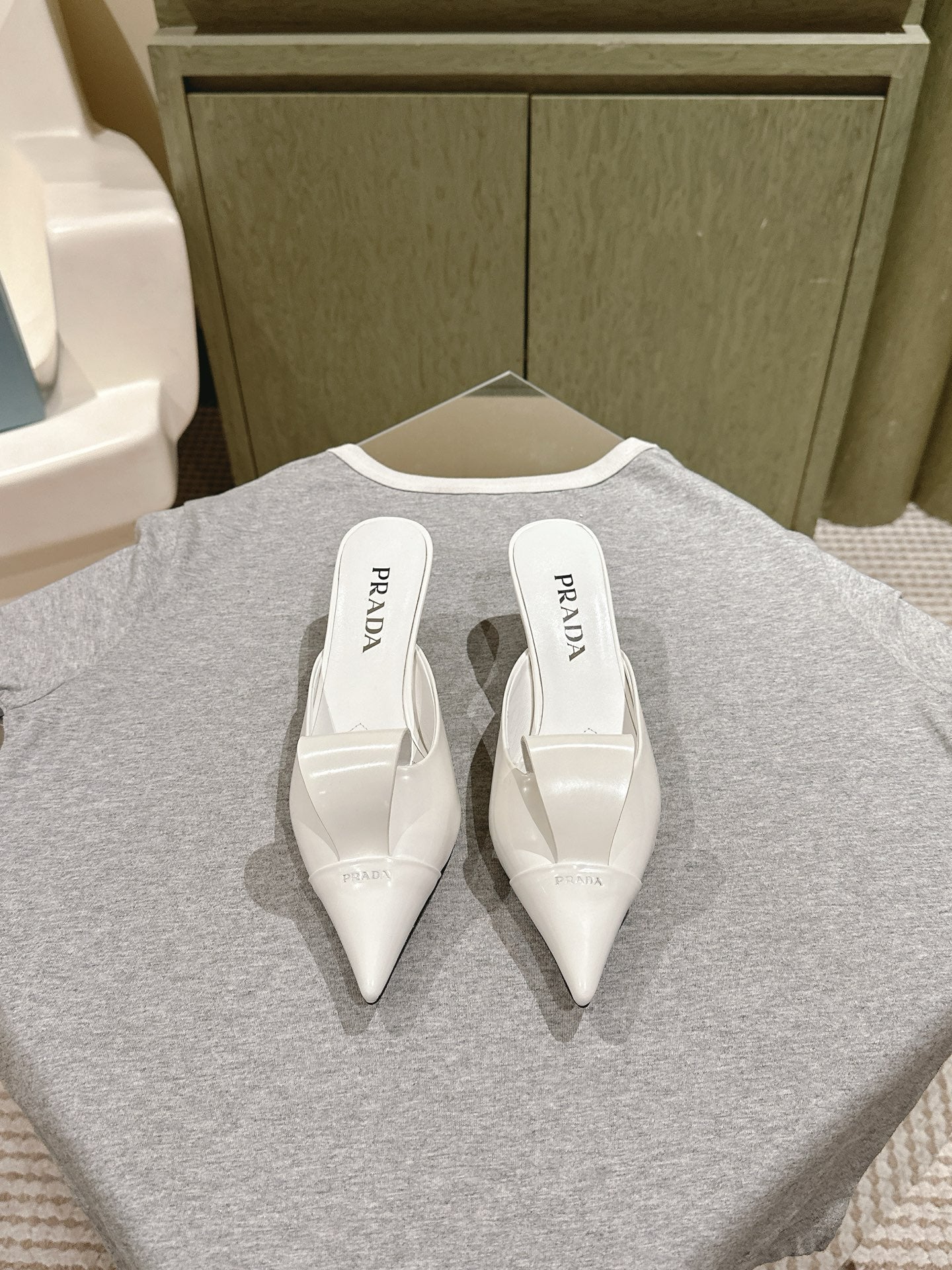 PRA 2026S High Heel Mule 65 White Sheepskin 657672