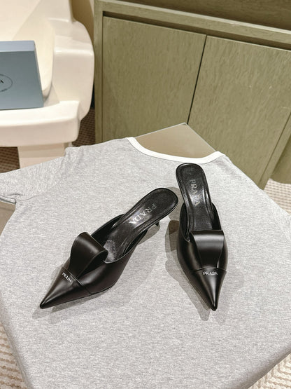 PRA 2026S High Heel Mule 65 Black Sheepskin  657674