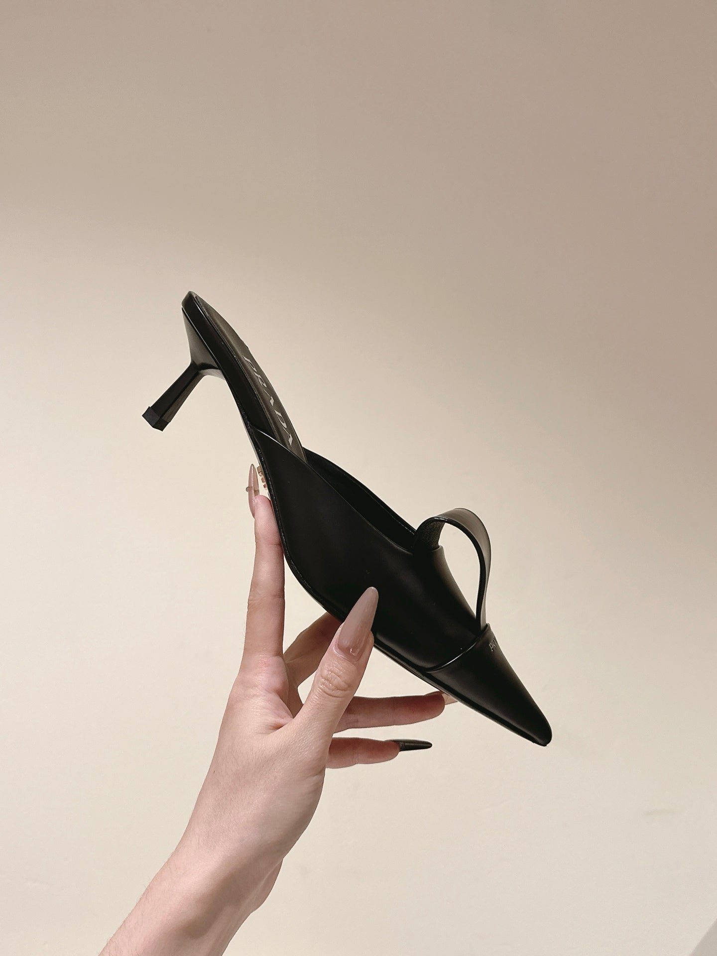PRA 2026S High Heel Mule 65 Black Sheepskin  657674