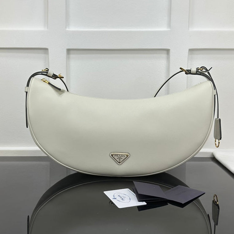 Prada 2026 Large Demi-Lune Shoulder Bag 42cm Calfskin
