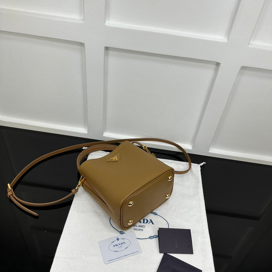 Prada 2026 Panier Saffiano Bucket Bag Calfskin