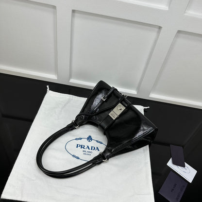 Prada 2026 Soft Lux Medium Tote Bag 26cm Patent Calfskin