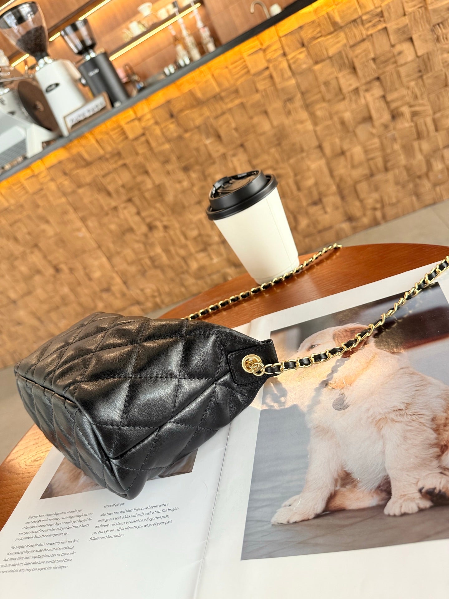 Chanel 2026 Pearl Chain Lunch Box 23.5 Black Sheepskin