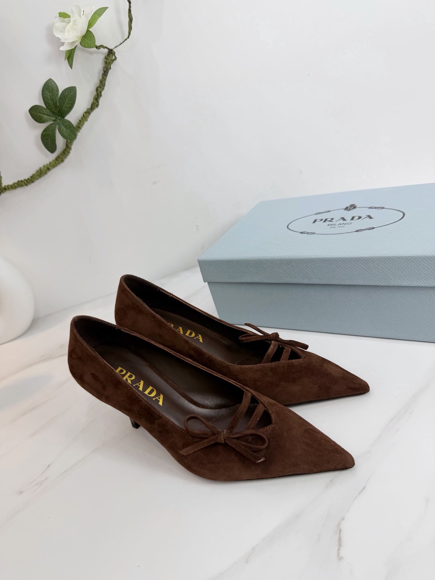 PRA 26SS High Heels Pumps 75 Dark Brown Suede 592358