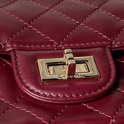 Chanel 2026 2.55 Bag 24cm Burgundy Calfskin 367736