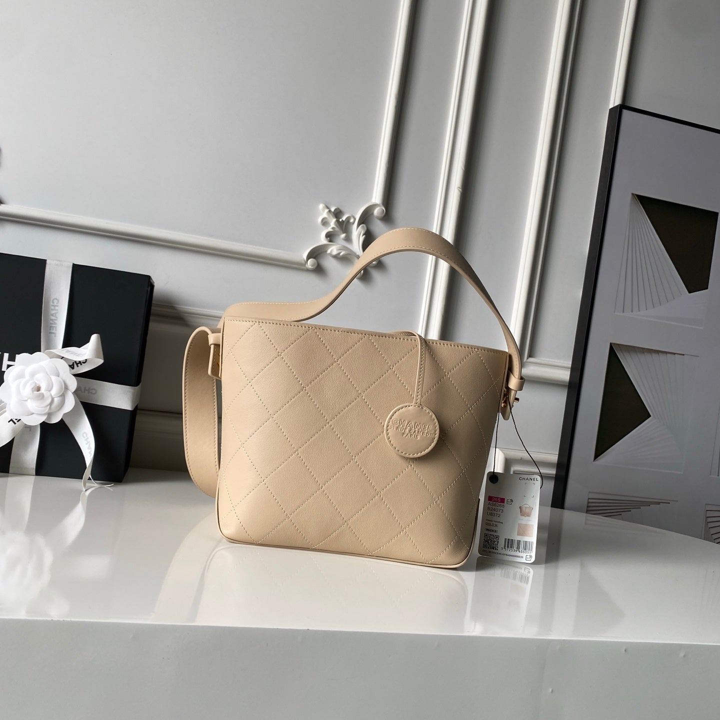 Chanel 2026 Bucket Bag 27.5cm Suede Calfskin