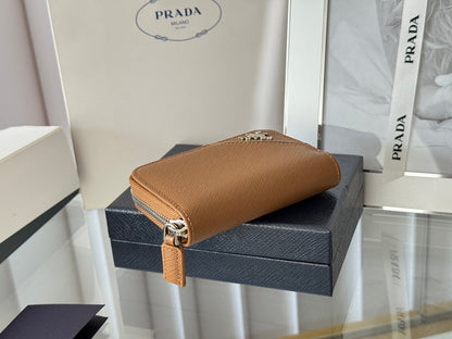 Prada 2026 Cardholder Zipper Bag 10cm Calfskin