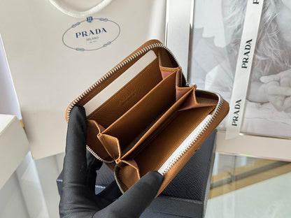 Prada 2026 Cardholder Zipper Bag 10cm Calfskin