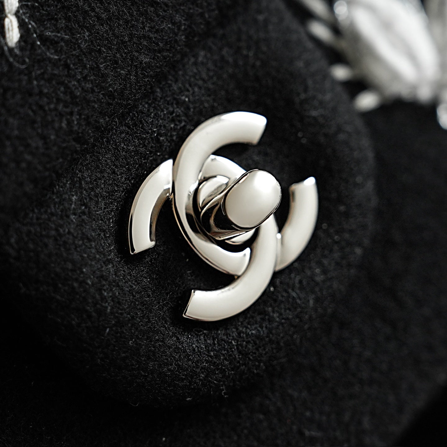 Chanel 2026 Wheat Embroidery Bag 25.5cm Black Velvet Leather