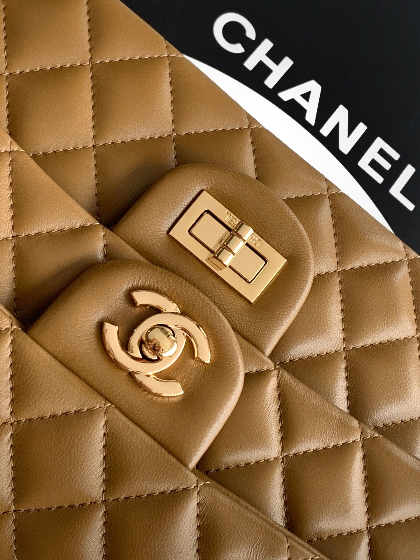 Chanel 2026 Double Flap 2.55 Bag 25.5cm Tan Quilted Lambskin