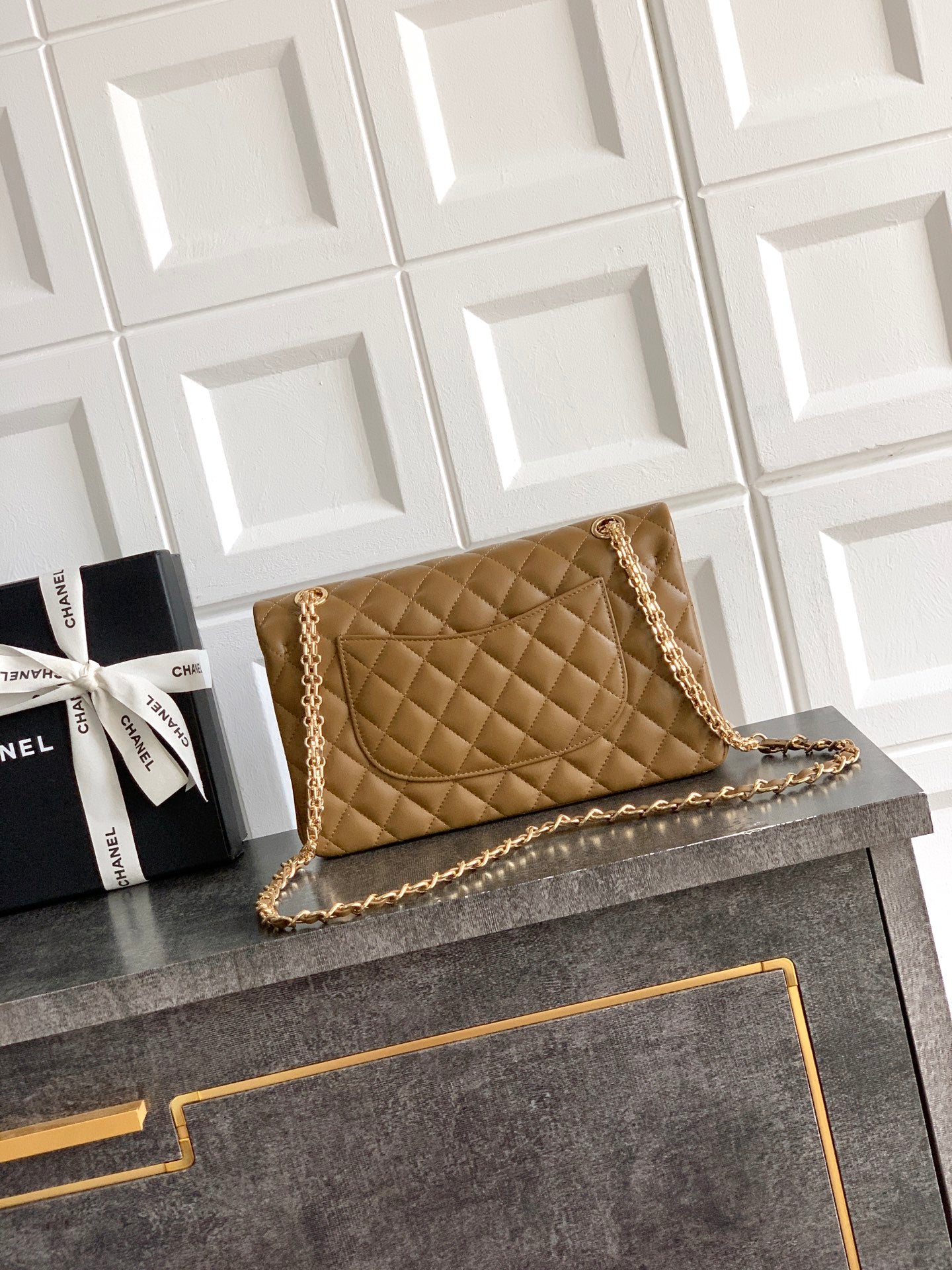 Chanel 2026 Double Flap 2.55 Bag 25.5cm Tan Quilted Lambskin