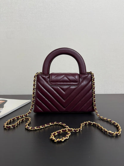 Chanel 2026 Kelly Bag 19cm Burgundy Lambskin