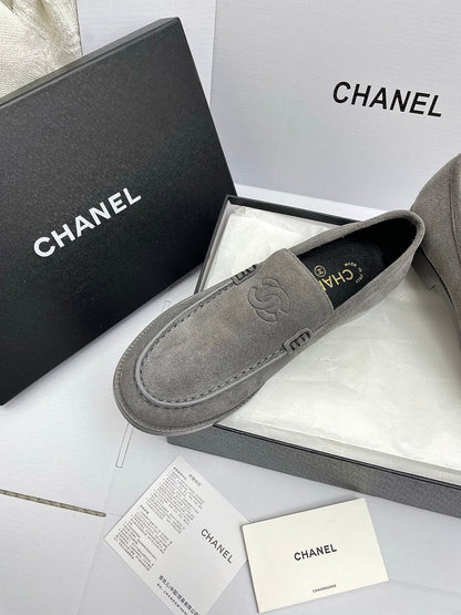 CC 26s Double C Loafers Gray Suede 645305