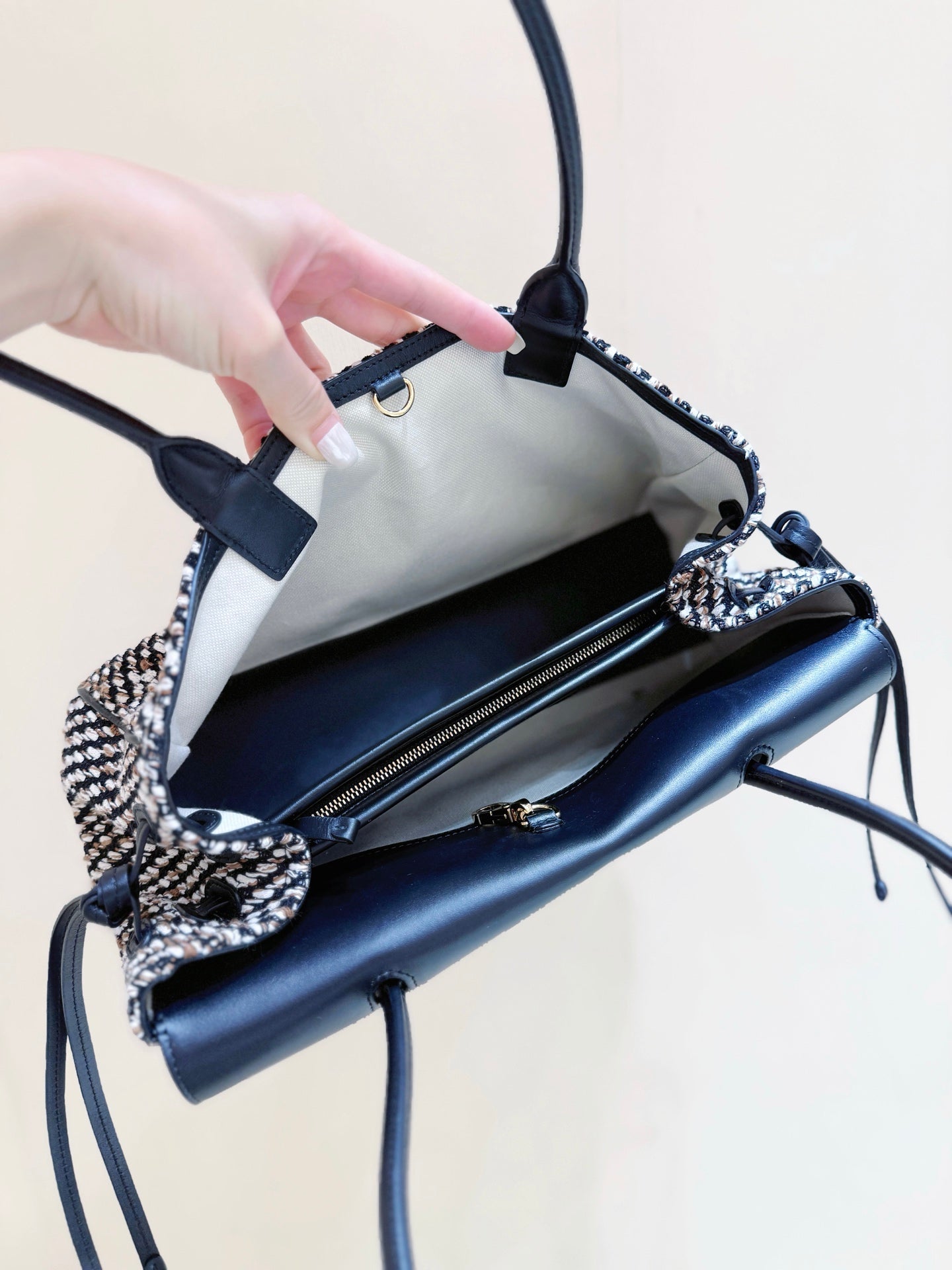 Chanel 2026 "Urban Essential" East West Bag Black Tweed Calfskin 354066
