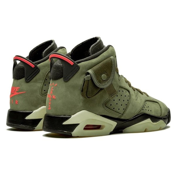 Travis Scott x Air Jordan 6 Olive GS Sneakers - Collector's Edition